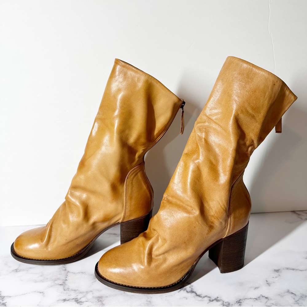 Free People Elle Block Heel Boot Size EU 41 Tan - Picture 7 of 16